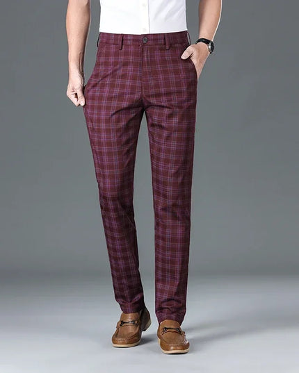 Men's Classic Checkered Straight Casual Pants