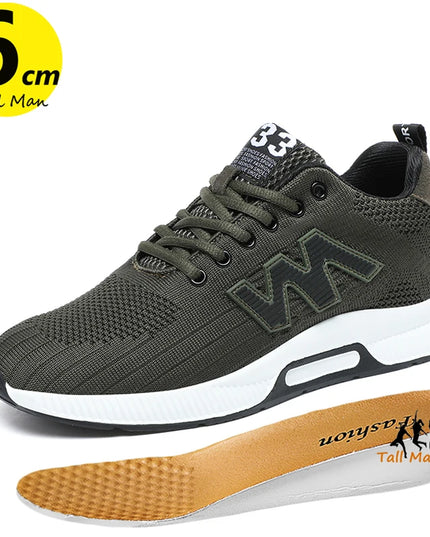 Men's Elevator Sneakers with 6cm Height-Increasing Insole