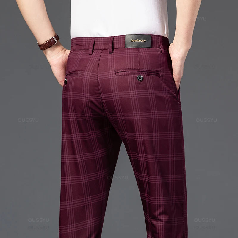 Men's Classic Stripe & Plaid Trousers – Stylish Men's Casual & Formal Pants
