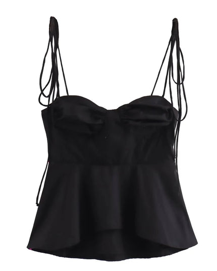 Strappy Ruffle Crop Top for Women - Various Colors