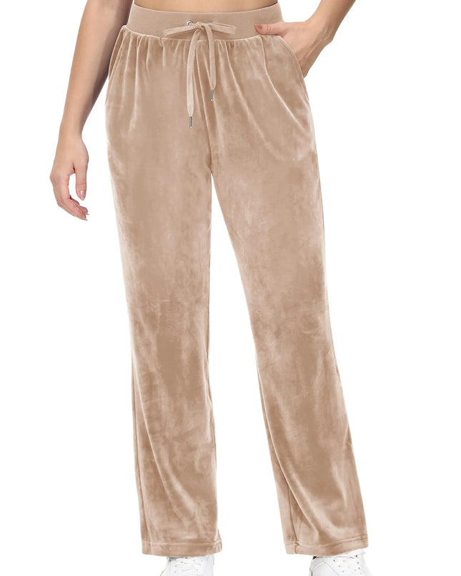 Women's Fleece Jogger Sweatpants with Drawstring and Elastic Waist