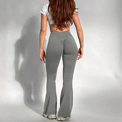 Women’s High Waist Slim Fit Flared Pants 