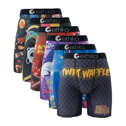 ETHIKA Men's 6-Pack Breathable Boxer Briefs Underwear Trunks