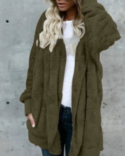 Women's Oversized Hooded Fleece Cardigan
