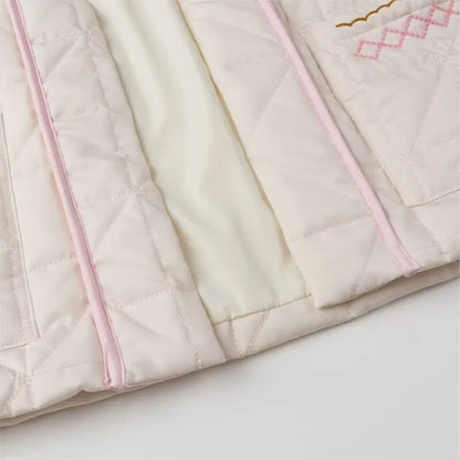 Women's Embroidered Quilting Coat - Oversized Outerwear Jacket for Women