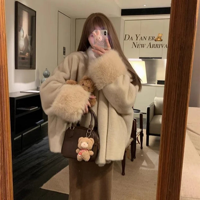 Women's Faux Mink Fur Coat – Thick, Loose Fit, Warm & Stylish Outerwear