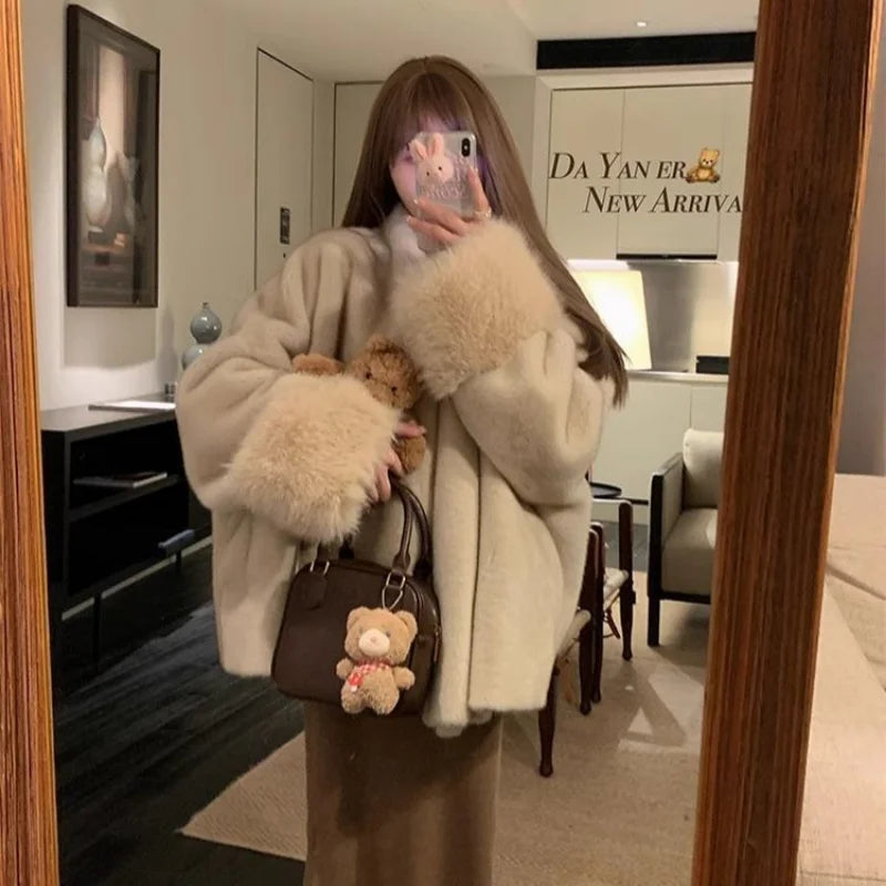 Women's Faux Mink Fur Coat – Thick, Loose Fit, Warm & Stylish Outerwear