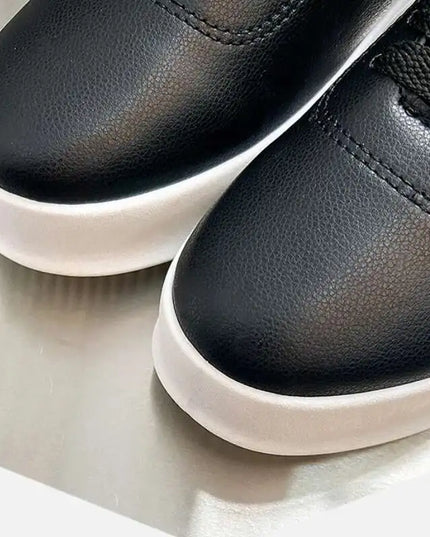 Men's Faux Leather Casual Sneakers with Non-Slip Sole