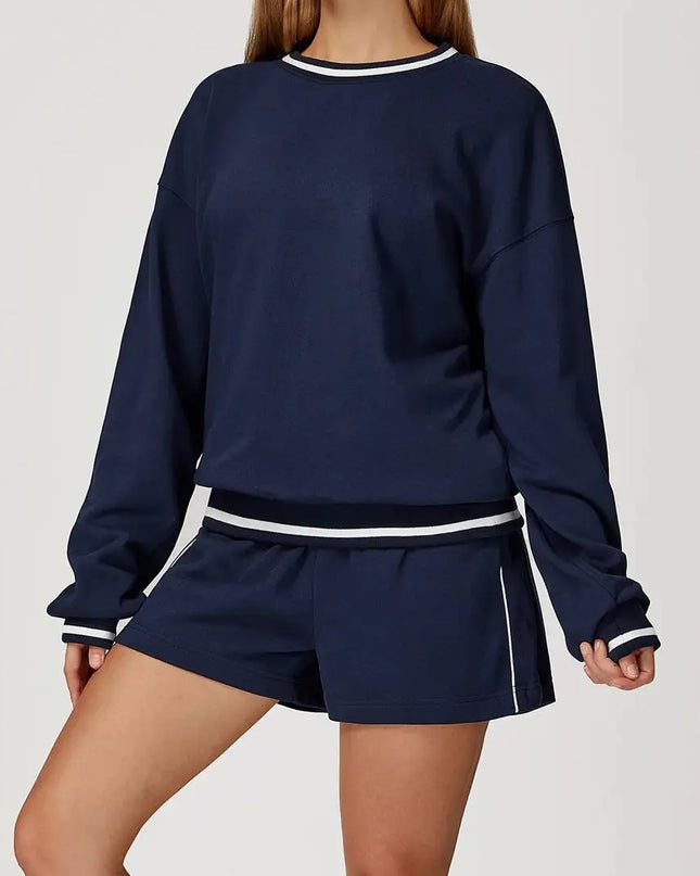 Women's Two-Piece Sweater and Sweatpants/Shorts Set