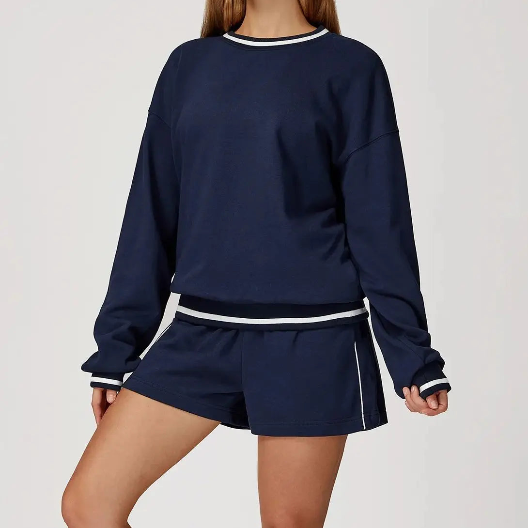 Women's Two-Piece Sweater and Sweatpants/Shorts Set