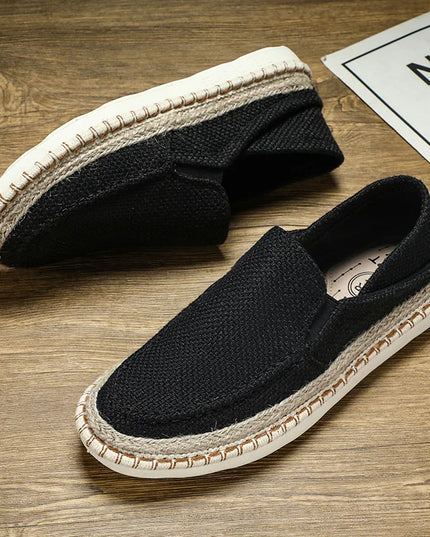Men's Slip-On Cloth Loafers – Comfortable Flat Dress Shoes for Men