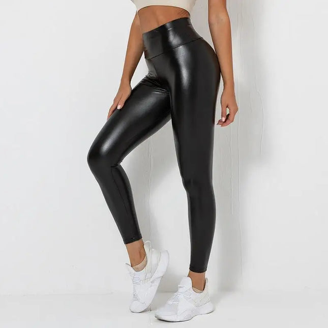 High Waist Women's Leggings - Comfortable, Stylish PU Faux Leather Tights for Women