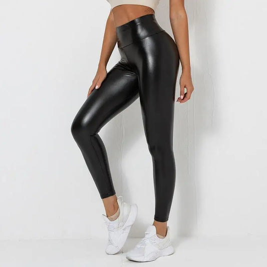 High Waist Women's Leggings - Comfortable, Stylish PU Faux Leather Tights for Women