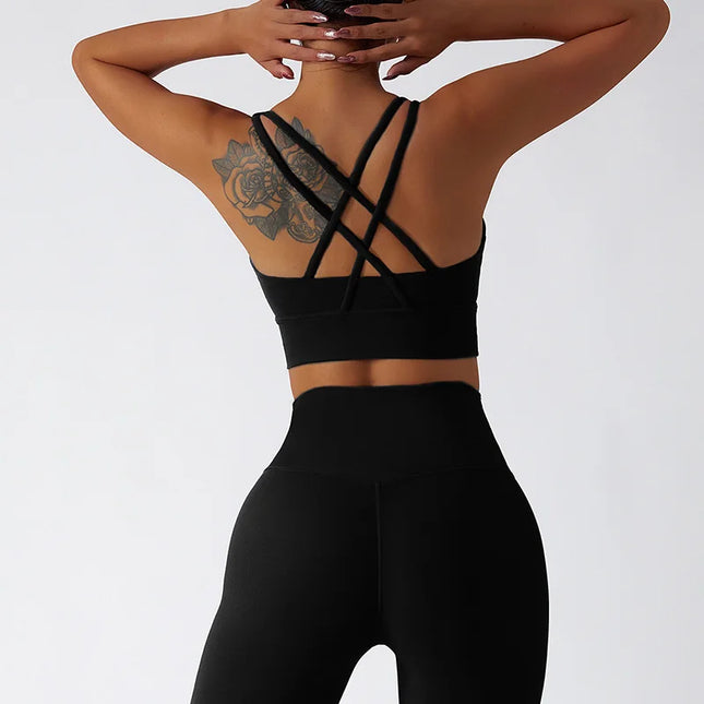 2-Piece Women's Yoga Set: Push-Up Bra and Leggings Combo - Various Colors