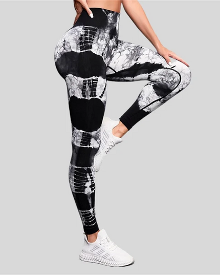 Women's High-Waist Tie-Dye Yoga Pants - Various Colors