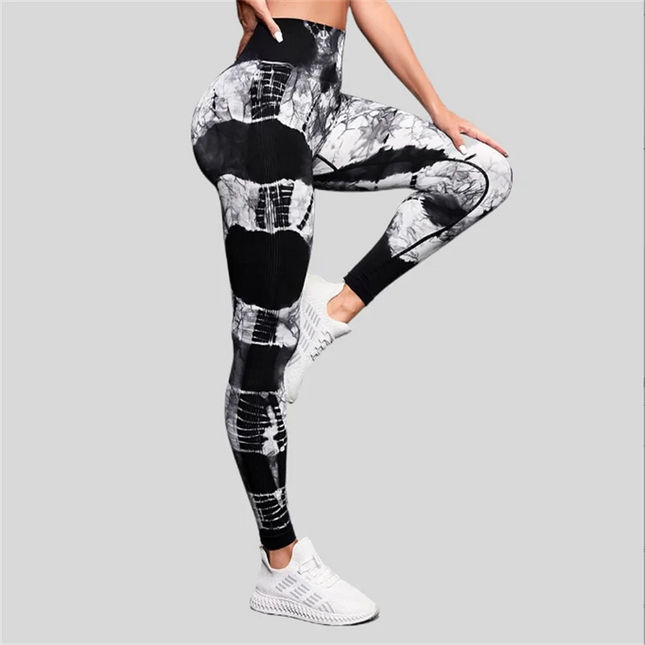 Women's High-Waist Tie-Dye Yoga Pants - Various Colors