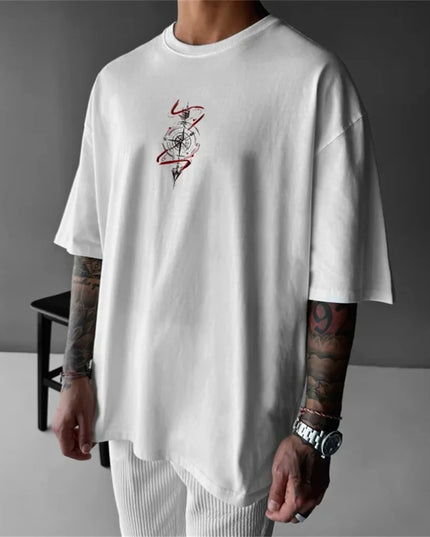 Men's Breathable Compass Pattern Printed T-Shirt