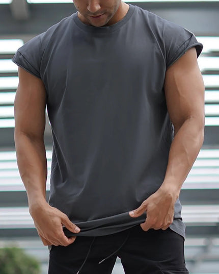 Men's Cap Sleeve Cut-Off Slim Fit T-Shirt