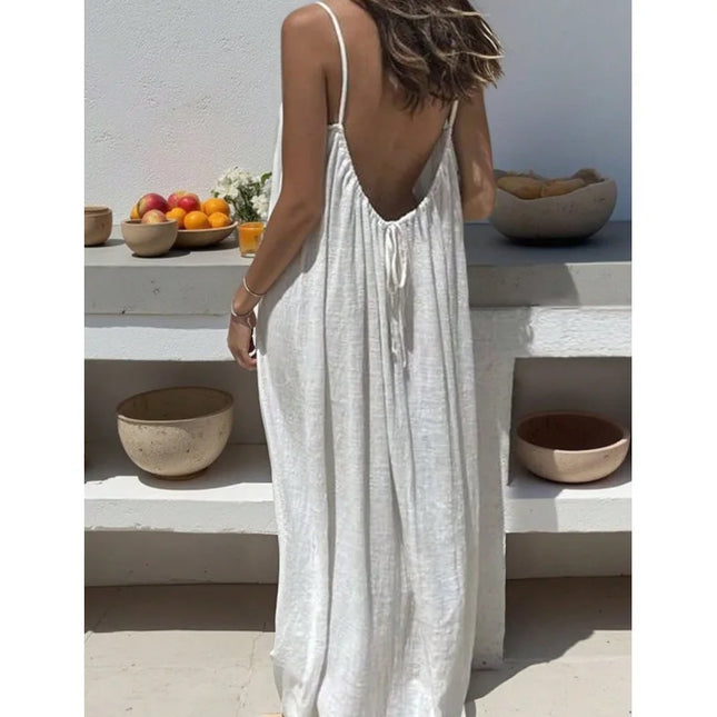 Women's Strapless Backless Long Loose Fit Maxi Dress