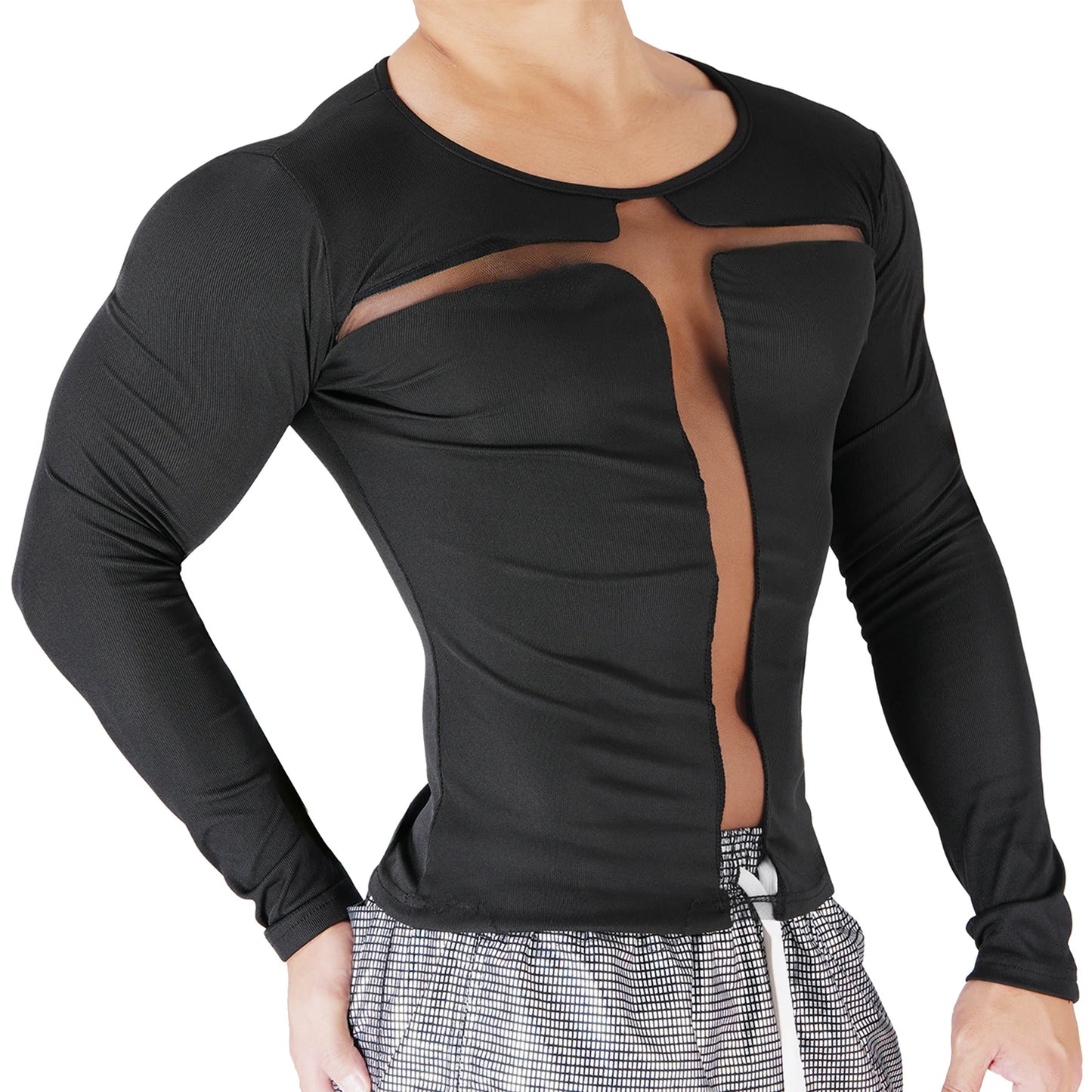 Men's Transparent Jesus Cross Long Sleeve Casual Sweater
