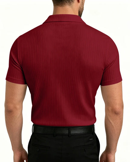Men's Slim-Fit Knitted V-Neck Short-Sleeve Breathable T-Shirt