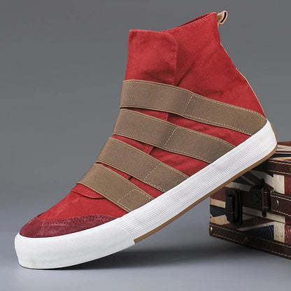 Men's High Top Slip-On Canvas Sneakers - Stylish & Comfortable Flats