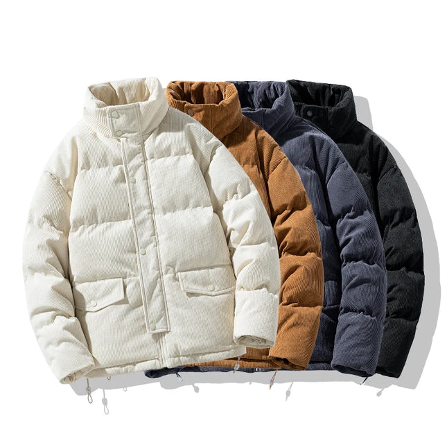 Men's Corduroy Puffer Parka Jacket