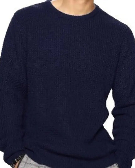 Men's Knitted Loose Fit Hollow-Out Sweater Top