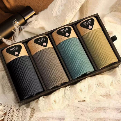 4 Pack Men's Ice Silk Boxer Shorts - Breathable, Cool, Thin Underwear for Men