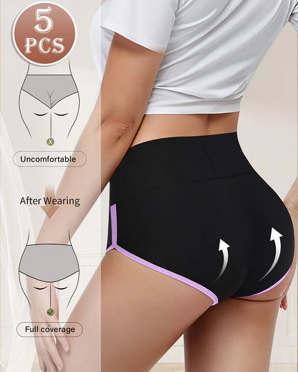 5-Pack Women's Mid-Rise Briefs with Elegant Tummy Control
