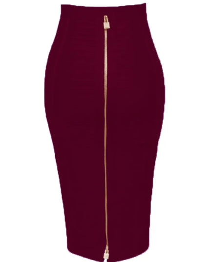 Women's Zipper O-Shape Skirt with Elastic Bodycon Fit