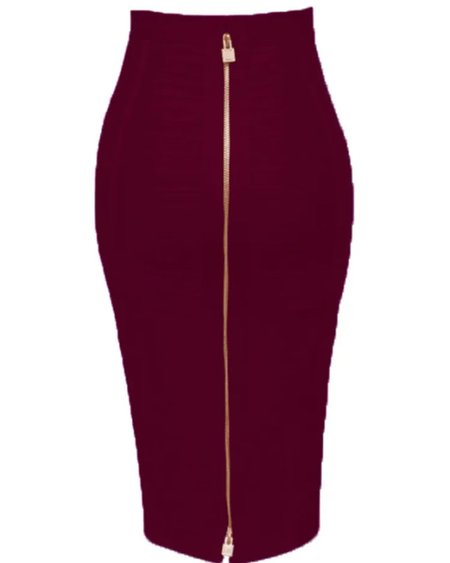 Women's Zipper O-Shape Skirt with Elastic Bodycon Fit