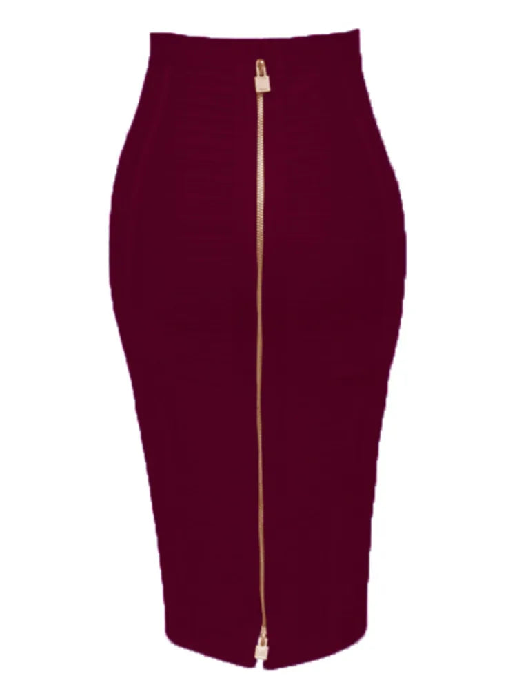 Women's Zipper O-Shape Skirt with Elastic Bodycon Fit