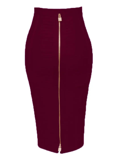 Women's Zipper O-Shape Skirt with Elastic Bodycon Fit