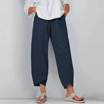 Vintage Printed Women’s Cotton Linen Harem Pants