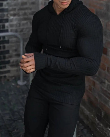 Men's Slim Fit Hooded Knit Sweater - Various Colors