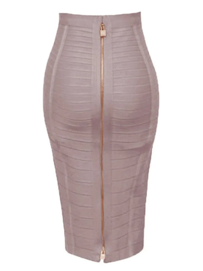 Women's Zipper O-Shape Skirt with Elastic Bodycon Fit