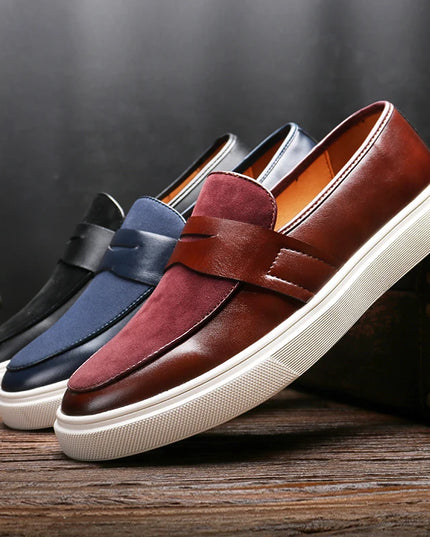 Men's Casual Slip-On Faux Leather Shoes – Comfortable & Stylish Men's Loafers
