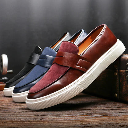 Men's Casual Slip-On Faux Leather Shoes – Comfortable & Stylish Men's Loafers