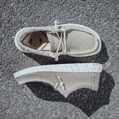 Men's Canvas Denim-Style Sneakers - Breathable Vulcanized Casual Shoes for Men