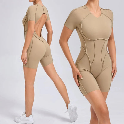Women's Short Sports Jumpsuit - Gym & Workout Jumpsuit for Women