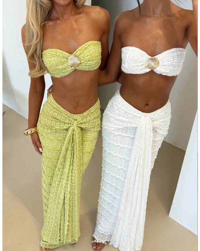2-Piece Bikini and Long Dress Cover-Up Set