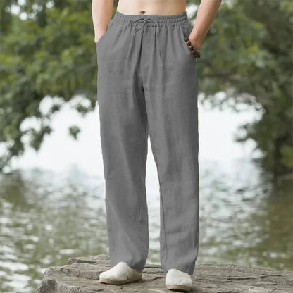 Stylish Men's Oversized Korean Linen Wide-Leg Trousers