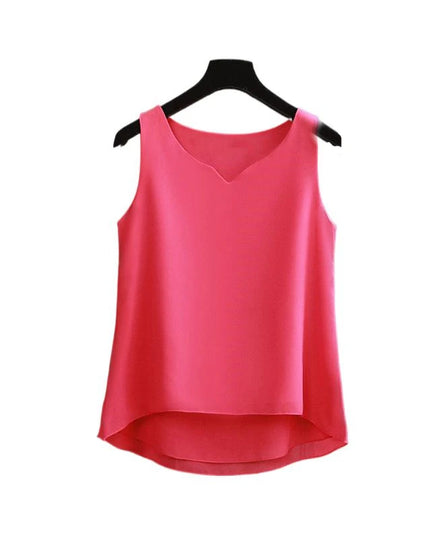 Sleeveless Chiffon V-Neck Blouse for Women