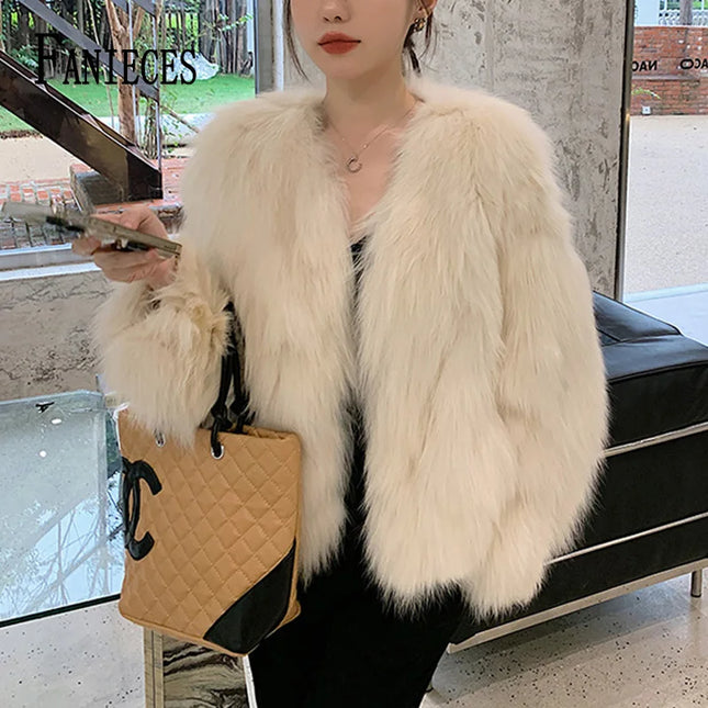 Women's Short Loose Faux Fur Coat - Various Colors