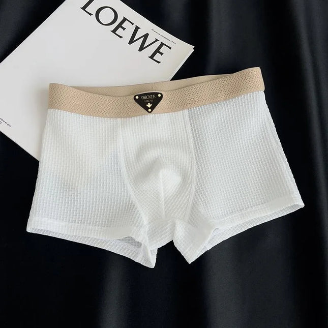 4-Pack Men’s Knitted Plaid Boxer Briefs – Comfortable, Stylish Men’s Underwear