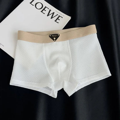 4-Pack Men’s Knitted Plaid Boxer Briefs – Comfortable, Stylish Men’s Underwear