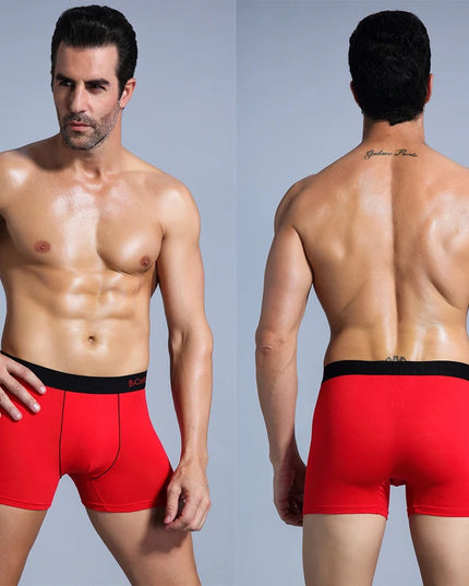 6 Pack Men's Cotton Boxer Briefs – Comfortable Men's Underwear, Breathable Boxers for Men