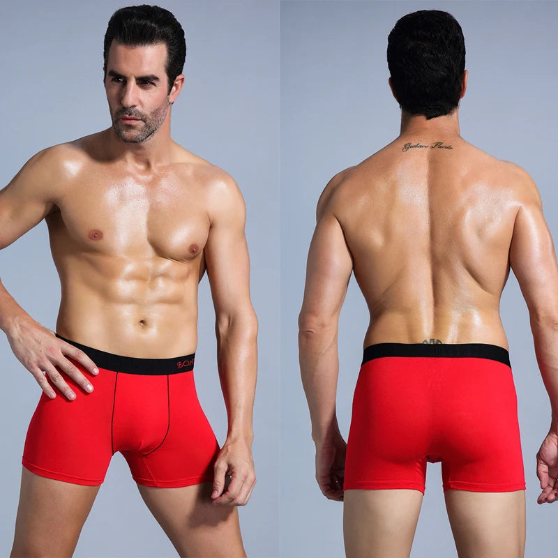 6 Pack Men's Cotton Boxer Briefs – Comfortable Men's Underwear, Breathable Boxers for Men