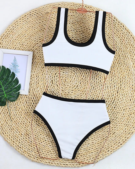 Women's High Waist Ribbed Bikini Set |- Stylish Two-Piece Swimsuit for Women